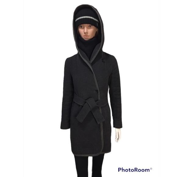 WILFRED Dark Gray  Wool Cashmere Waist Tie Coat Size XS - Picture 6 of 15